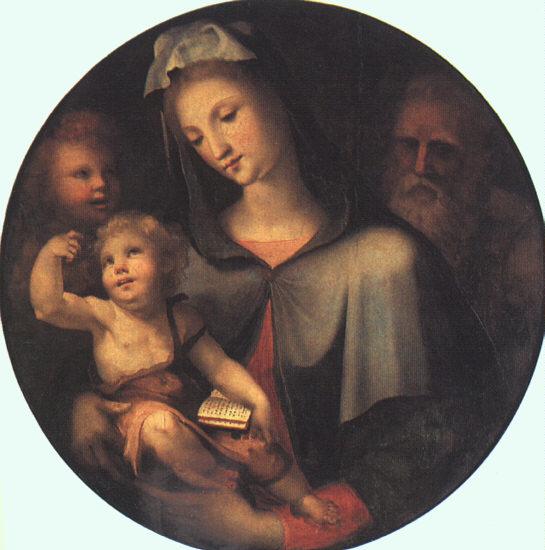 BECCAFUMI, Domenico The Holy Family with Young Saint John dfg Sweden oil painting art